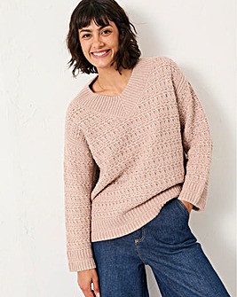 FatFace Stella V Neck Jumper