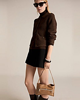 Mango Polo Neck Knitted Choco Jacket