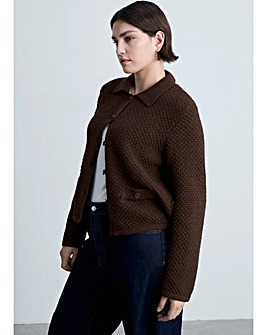 Mango Polo Neck Knitted Choco Jacket