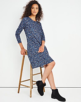 Blue Ditsy Floral Swing Dress