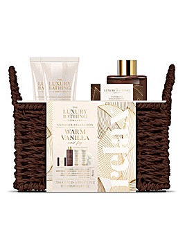 The Luxury Bathing Company Woven Basket Set - Warm Vanilla & Fig