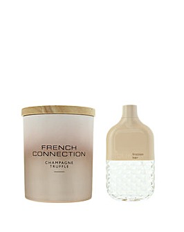 French Connection Champagne Truffle Candle and FCUK Friction Her 100ml Twin Pack