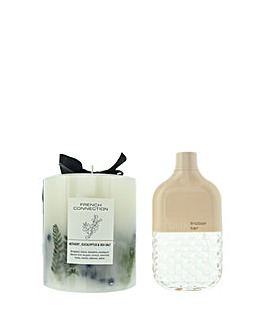 French Connection Vetiver Eucalyptus and Sea Salt Candle FCUK Friction Twin Pack
