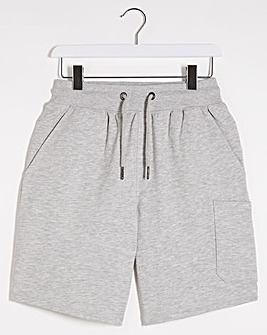 Grey Marl Fleece Cargo Shorts