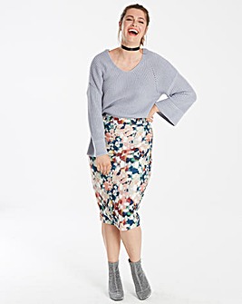 Lost Ink Fluted Sleeve Jumper