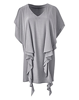 Concept Cupro Blend Ruffle Front Blouse
