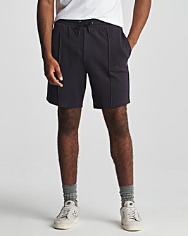 Navy Pique Pintuck Shorts