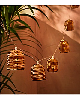 10 Rattan Solar String Lights