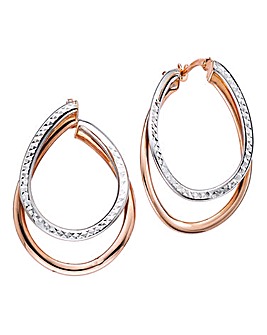 Gold Earrings Jewellery Accessories Womens J D Williams 9 Carat Gold Diamond Hoop Earrings