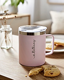 Personalised Pink Travel Mug