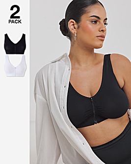 Naturally Close (2 Pack) Zip Front Fastening Comfort Tops (Fits Up To D)