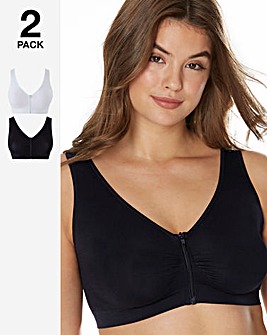 Naturally Close 2 Pack Zip Fastening Black/White Comfort Top A-D