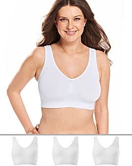 3 Pack White Comfort Tops