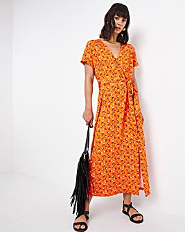 Joe Browns Orange Ditsy Floral Maxi Dress