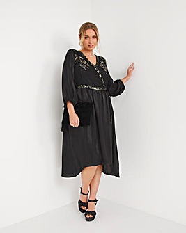Joe Browns Embroidered Sequin Wrap Dress