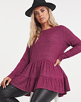 Burgundy Soft Touch Tiered Top