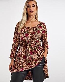 3/4 Sleeve Button Front Tunic