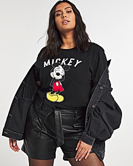 Mickey Black Regular Fit T-Shirt