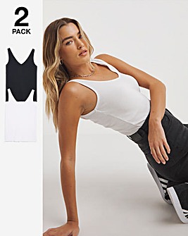 Black & White 2 Pack Multi Wear Vest Tops
