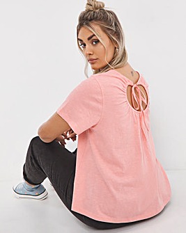 Pink Cut Out Back Detail Swing Tee