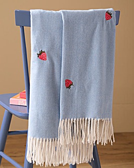 Furn. Fruits Leightweight Embroidered Throw