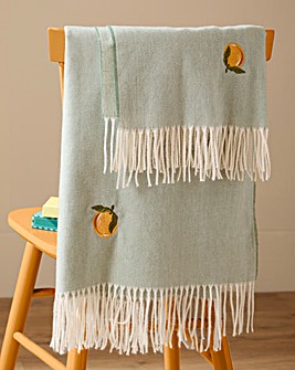 Furn. Fruits Leightweight Embroidered Throw