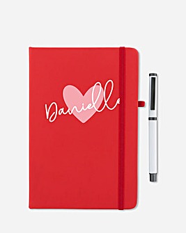 Personalised Heart Notebook & Pen Set