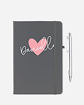 Personalised Heart Notebook & Pen Set