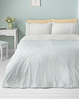 Catherine Lanfield Embroidered Daisy Soft Touch Duvet Cover Set
