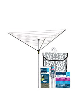 Minky Easy Breeze 35M 3 Arm Rotary Airer with Accessories