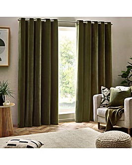 Yard Heavy Chenille Lined Eyelet Curtains