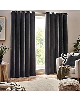 Yard Heavy Chenille Lined Eyelet Curtains