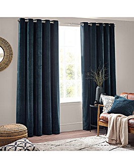 Yard Heavy Chenille Lined Eyelet Curtains