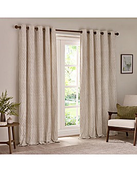 Yard Hebden Striped 100% Cotton Eyelet Lined Curtains