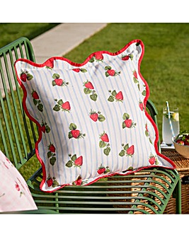 Furn. Fruits Strawberries Striped Outdoor Cushion