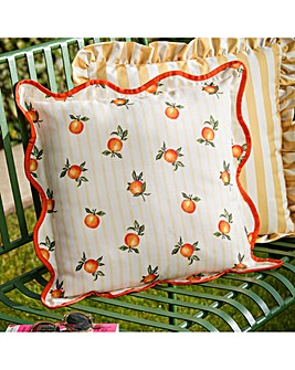 Furn. Fruits Oranges Striped Outdoor Cushion