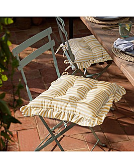 Wylder Millie Ruffle Outdoor Seat Pads - 2 Pack