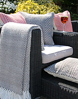 Woven Herringbone Indoor/Outdoor Throw