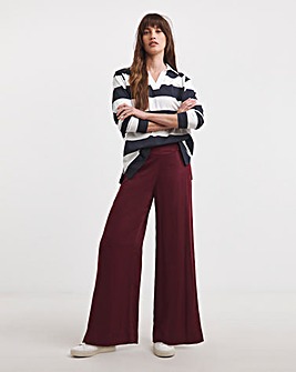Plum Satin Wide Leg Trouser
