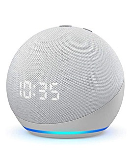 Amazon Echo Dot (4th Gen), Smart Speaker with Clock and Alexa - Glacier White