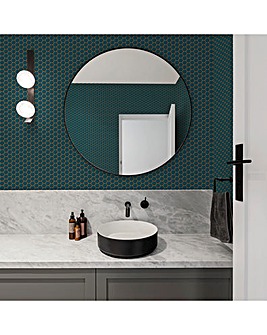 Contour Antibac Hexagon Lattice Teal Wallpaper