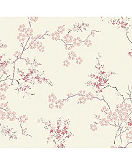 Laura Ashley Oriental Blossom Blush Wallpaper
