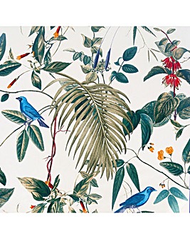 Arthouse Exotic Garden White Wallpaper
