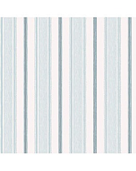 Laura Ashley Heacham Stripe Seaspray Wallpaper