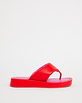 Shalia Volume Toe Post Flat Sandals Ex Wide Fit Simply Comfort