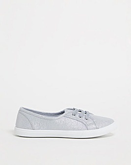 Goulburn Classic Lace Up Plimsoll Trainers Ex Wide Fit