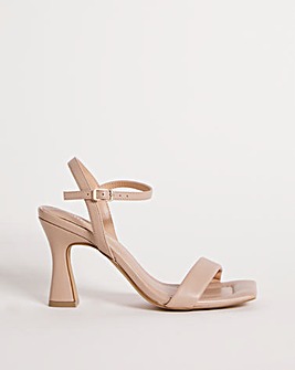 Malin Barely There Flare Heeled Sandals Ex Wide Fit