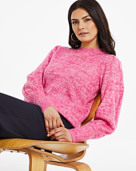 Textured Yarn Jumper With Volume Sleeve