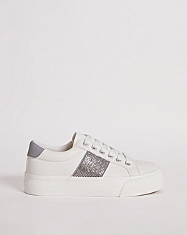 Lottie Diamante Strip Trainers Wide E Fit