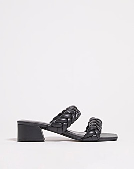 Isobel Plaited Low Block Heeled Sandals Extra Wide EEE Fit